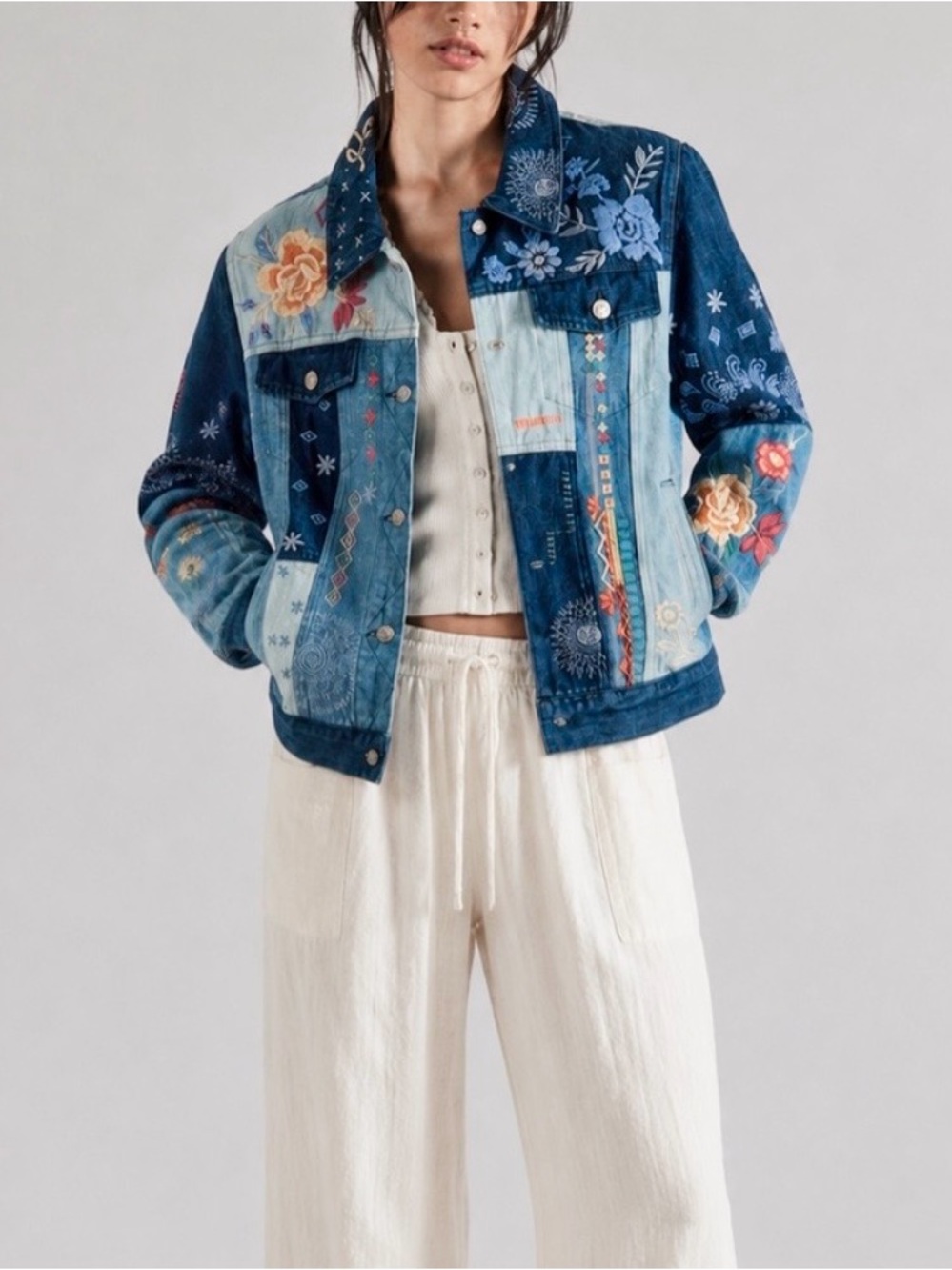 Johnny Was TARYN PATCHWORK DENIM JACKET
